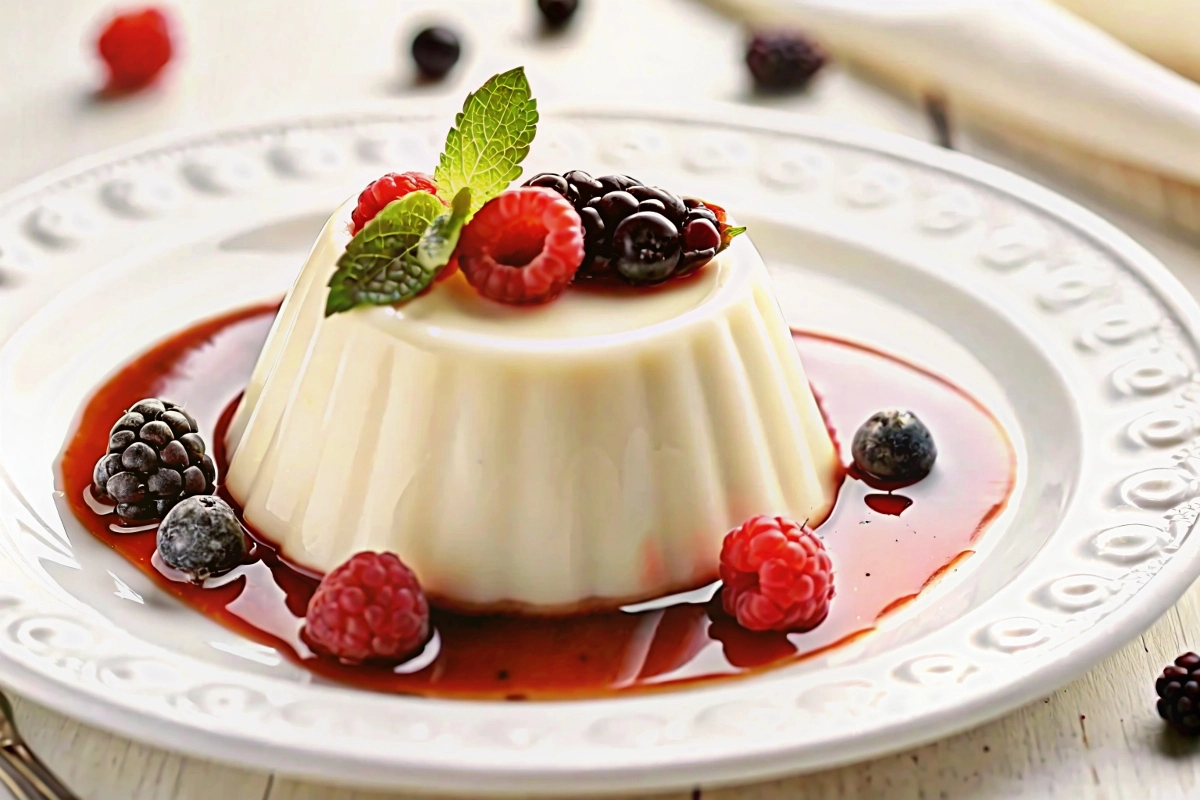 Delicious Classic Vanilla Panna Cotta in an elegant glass