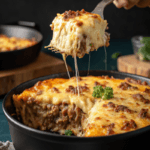 A perfectly baked Light and Fluffy Lasagna Recipe with golden, bubbly cheese on top.