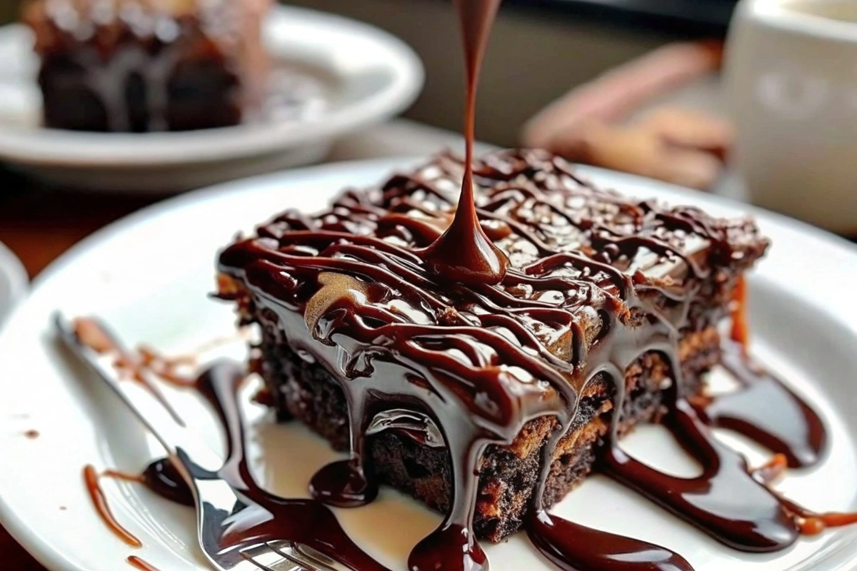 Hot Fudge Chocolate Pudding Cake with a molten center