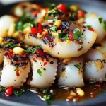 Grilled Garlic Squid recipe served on platter
