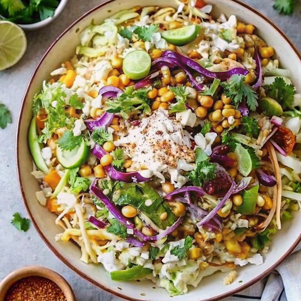 Mexican Street Corn Coleslaw with cotija cheese and cilantro