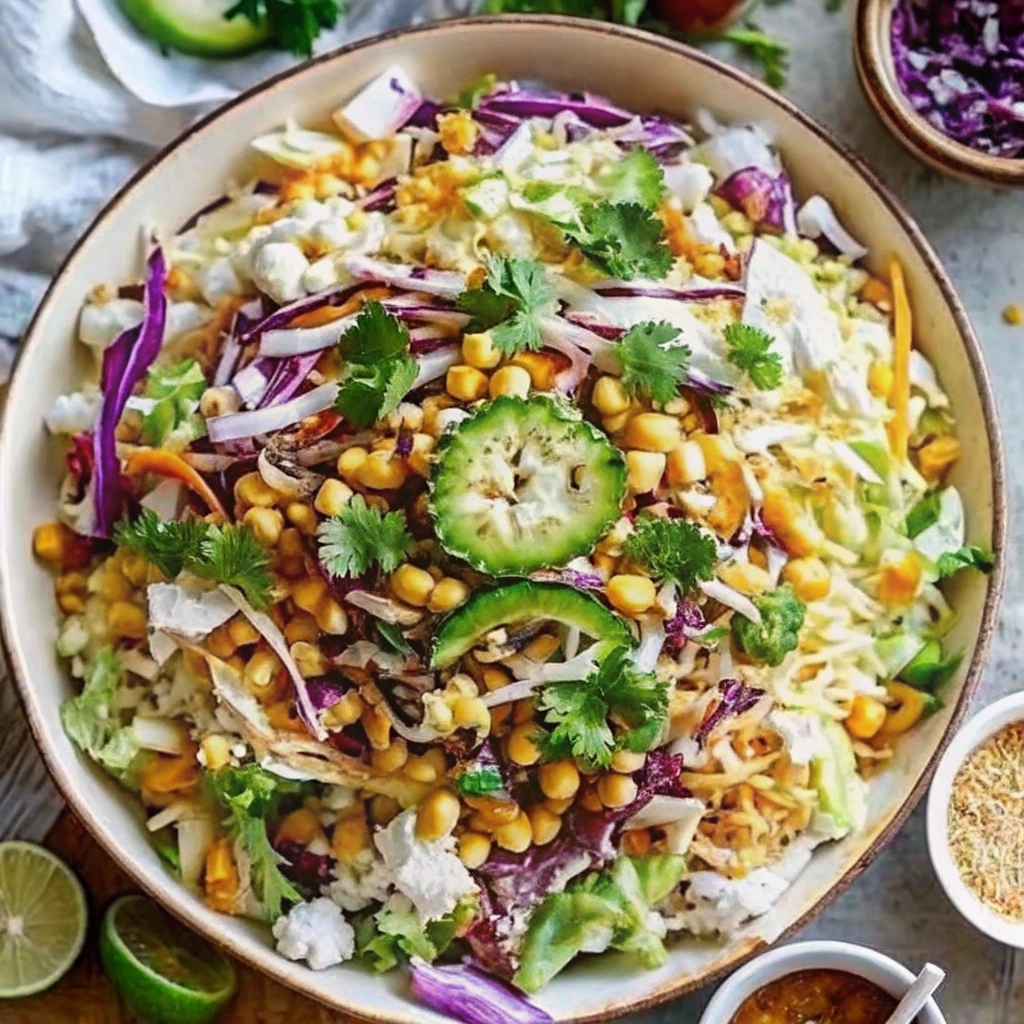 Mexican Street Corn Coleslaw with cotija cheese and cilantro