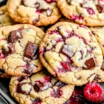 Plate of Raspberry Chocolate Chunk Cookies Recipe