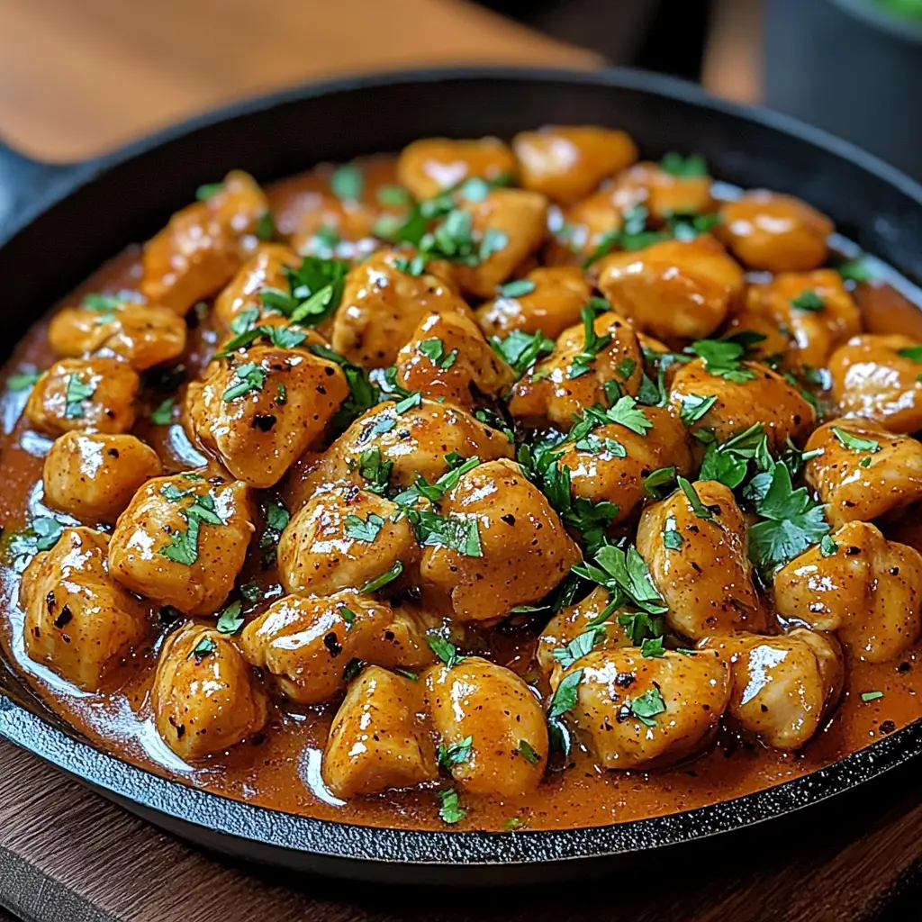 Texas Roadhouse Butter Chicken Skillet with glossy honey-butter glaze