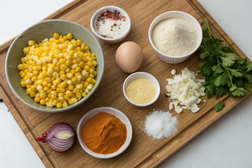 Crispy sweet corn fritters with a dollop of spicy aioli