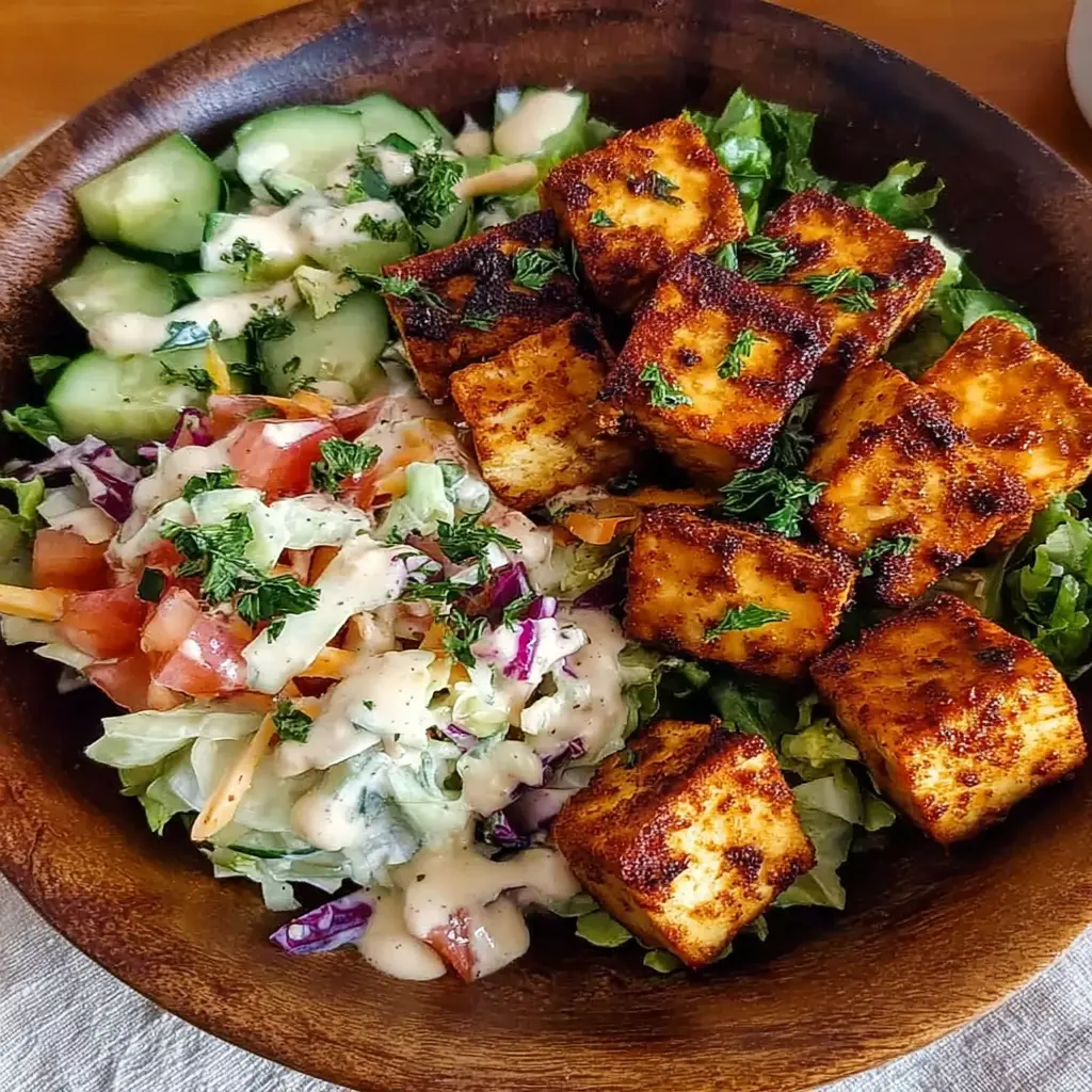 Crispy Tofu Bowl with Summer Slaw