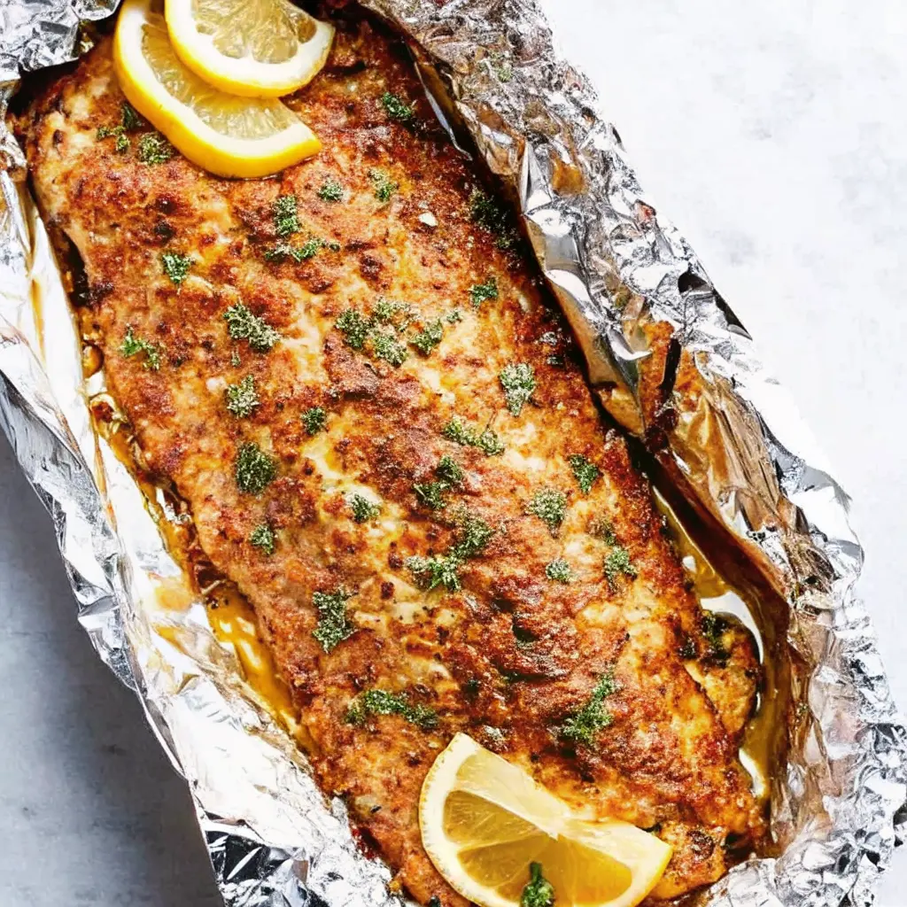 Honey garlic salmon baked in foil