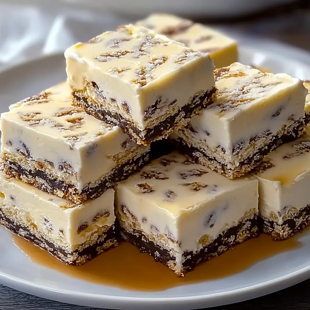 Homemade Ice Cream Sandwich Bars stacked on a wooden board