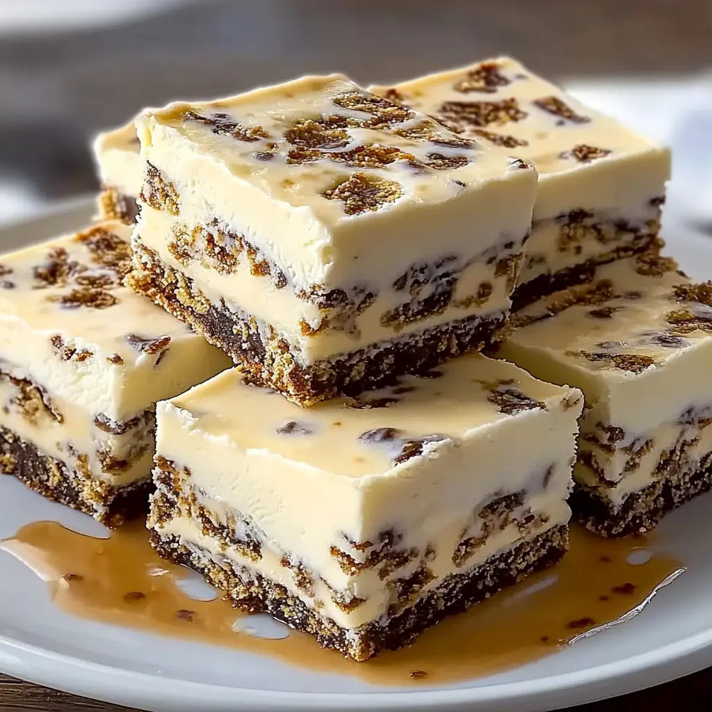Homemade Ice Cream Sandwich Bars stacked on a wooden board