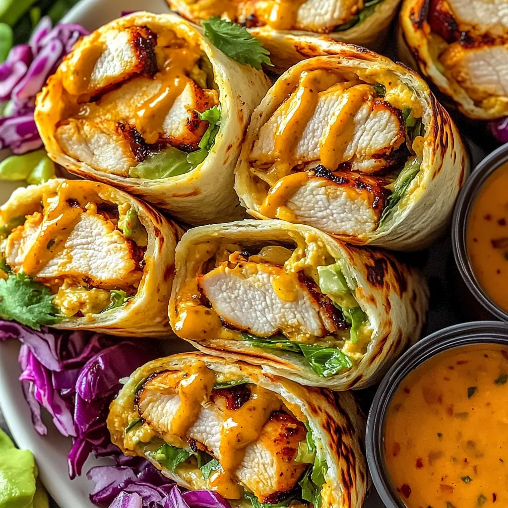 Southwest chicken wraps with vibrant corn-pepper salsa and avocado lime crema
