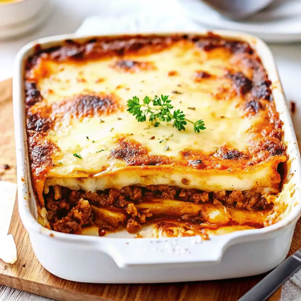 Slice of Sweet Potato Greek Moussaka