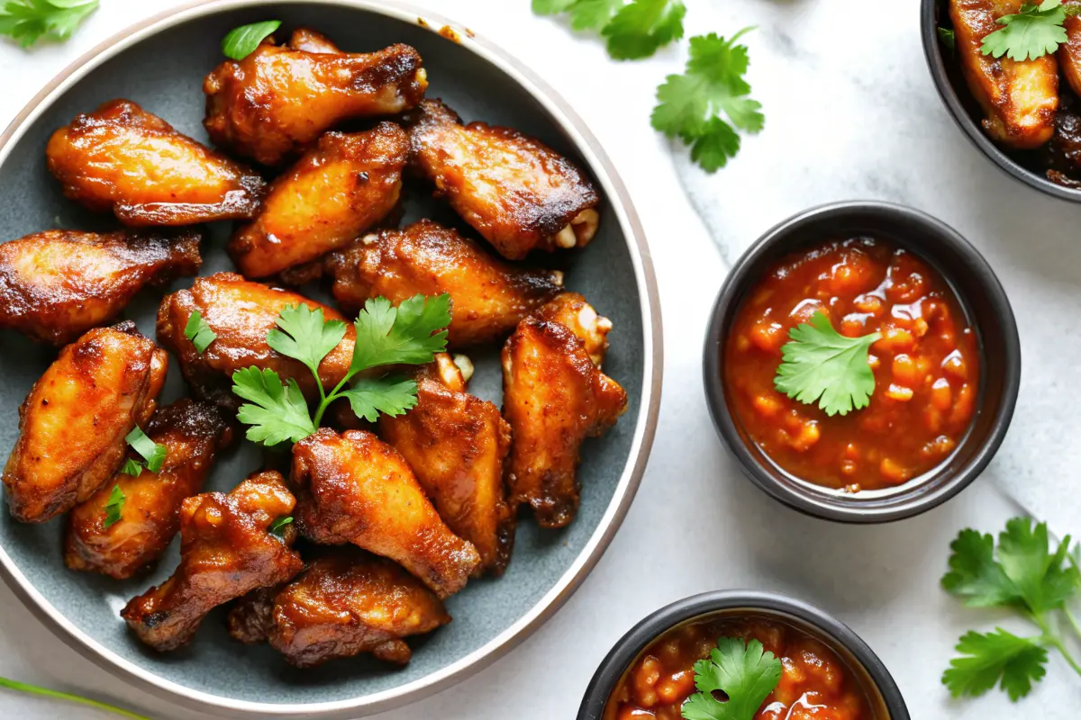Irresistible Brown Sugar Cajun Wings glazed with sweet and spicy seasoning served on a plate