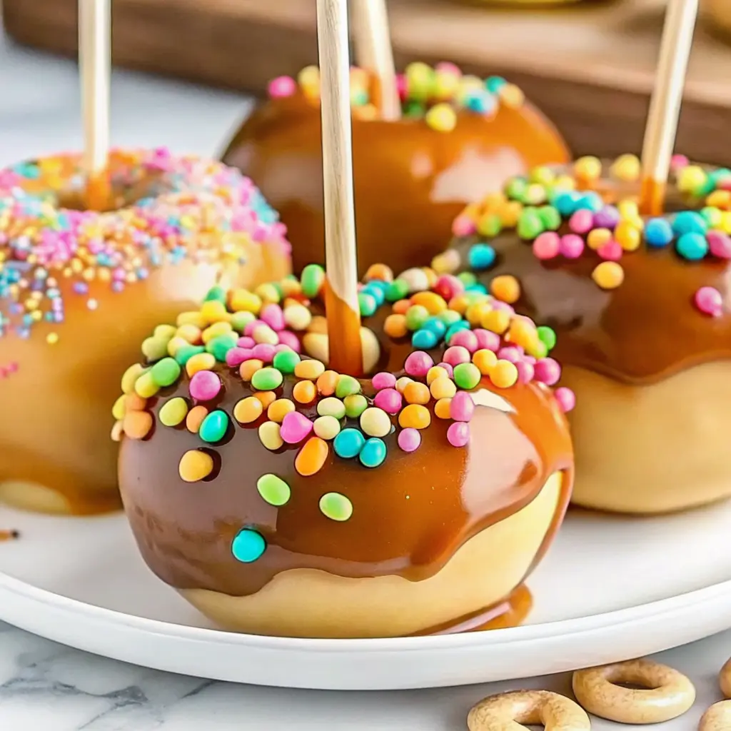 Homemade caramel apples recipe dipped in rich caramel with toppings