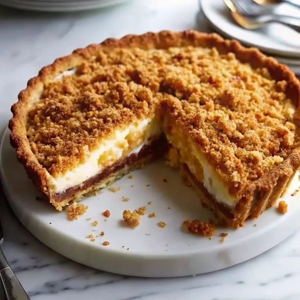 Slice of Caramel Drumstick Ice Cream Pie with caramel ribbon and chocolate-peanut topping