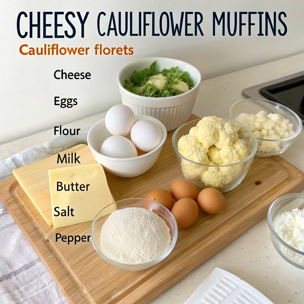 golden cheesy cauliflower muffins in a muffin tin with melted cheese on top