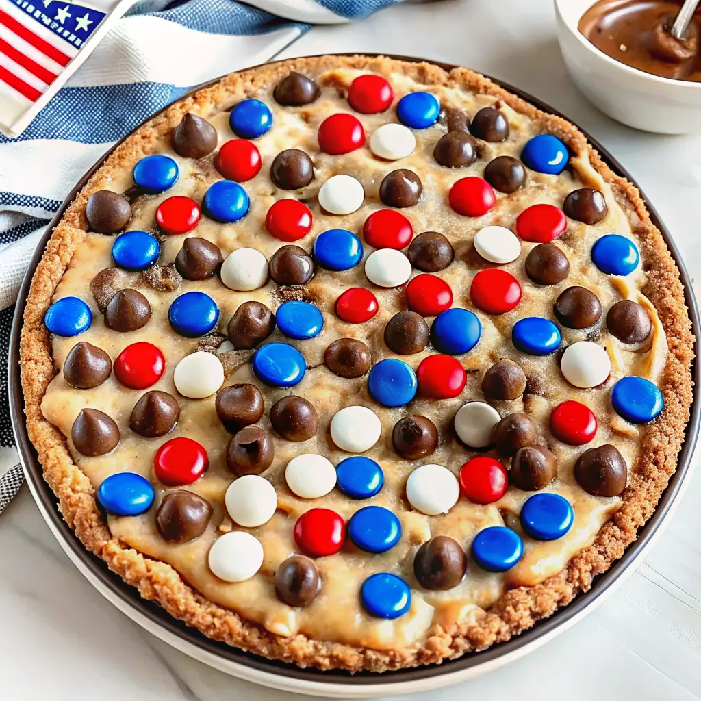 Warm slice of gooey chocolate chip cookie pie in a buttery pie crust