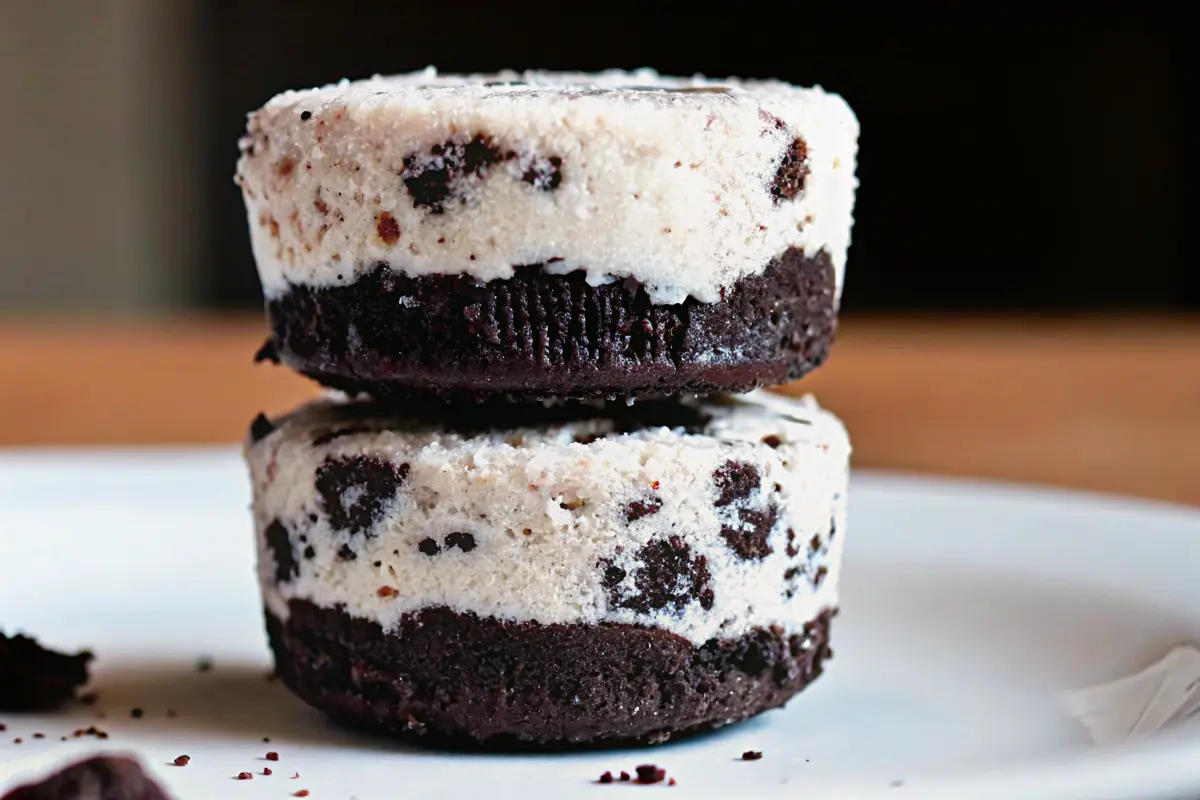 Frozen Oreo fat bombs in silicone molds with cookie crumbs