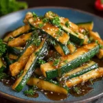 Sizzling hibachi zucchini with onions on a cast iron skillet Hibachi Zucchini Recipe