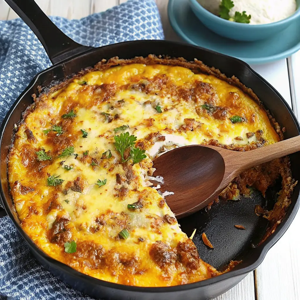 Close-up of chile relleno casserole with roasted poblanos and melted cheese in a baking dish