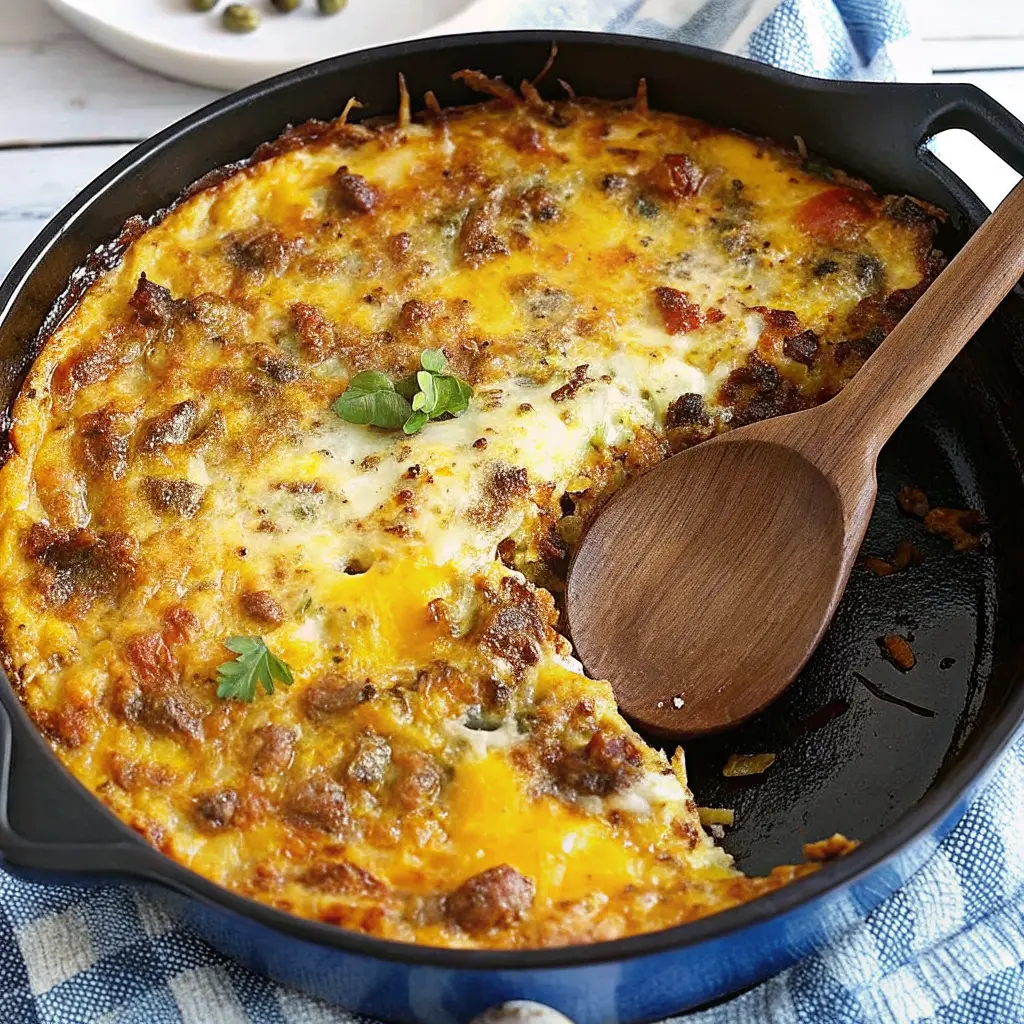 Close-up of chile relleno casserole with roasted poblanos and melted cheese in a baking dish