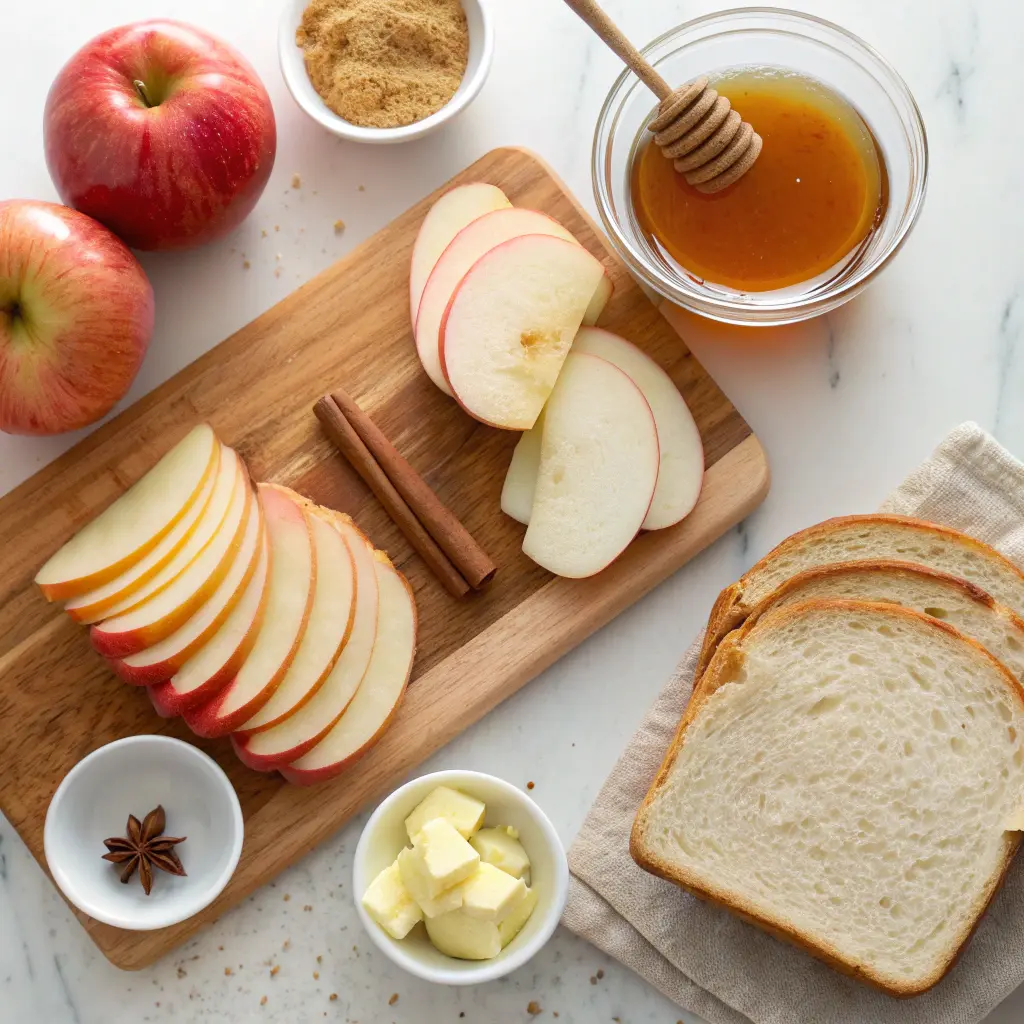 Delicious Apple Toast Recipe topped with cinnamon and fresh apple slices