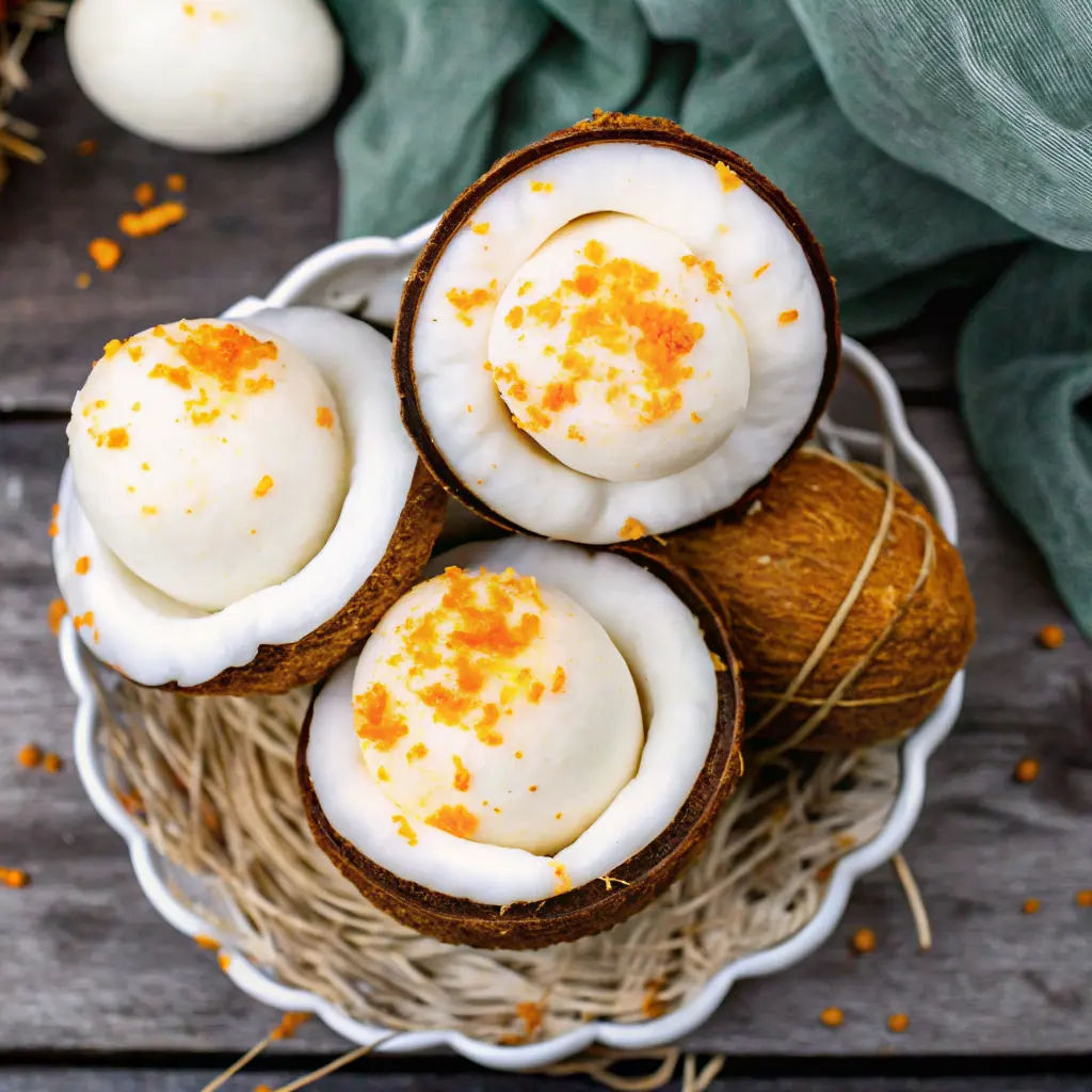 Homemade Coconut Sorbet Recipe in a bowl