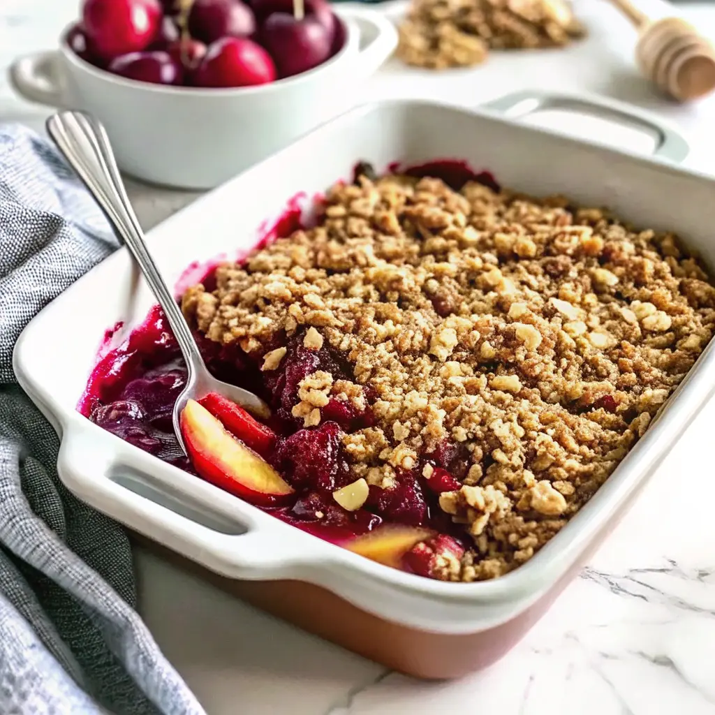 Cranberry Apple Crisp Recipe with golden oat topping