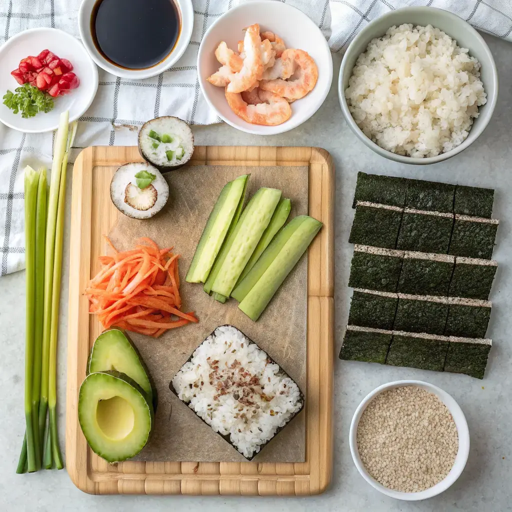 Homemade Crunchy California Roll Recipe topped with golden panko