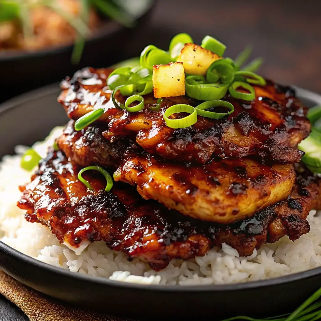 Hawaiian Huli Huli Chicken Stack