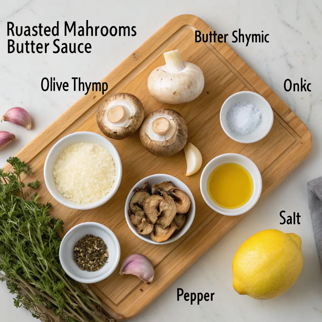 Roasted mushrooms in browned butter sauce