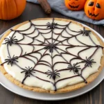 Colorful cookie pizza Recipe topped with fruits, chocolate, and candies