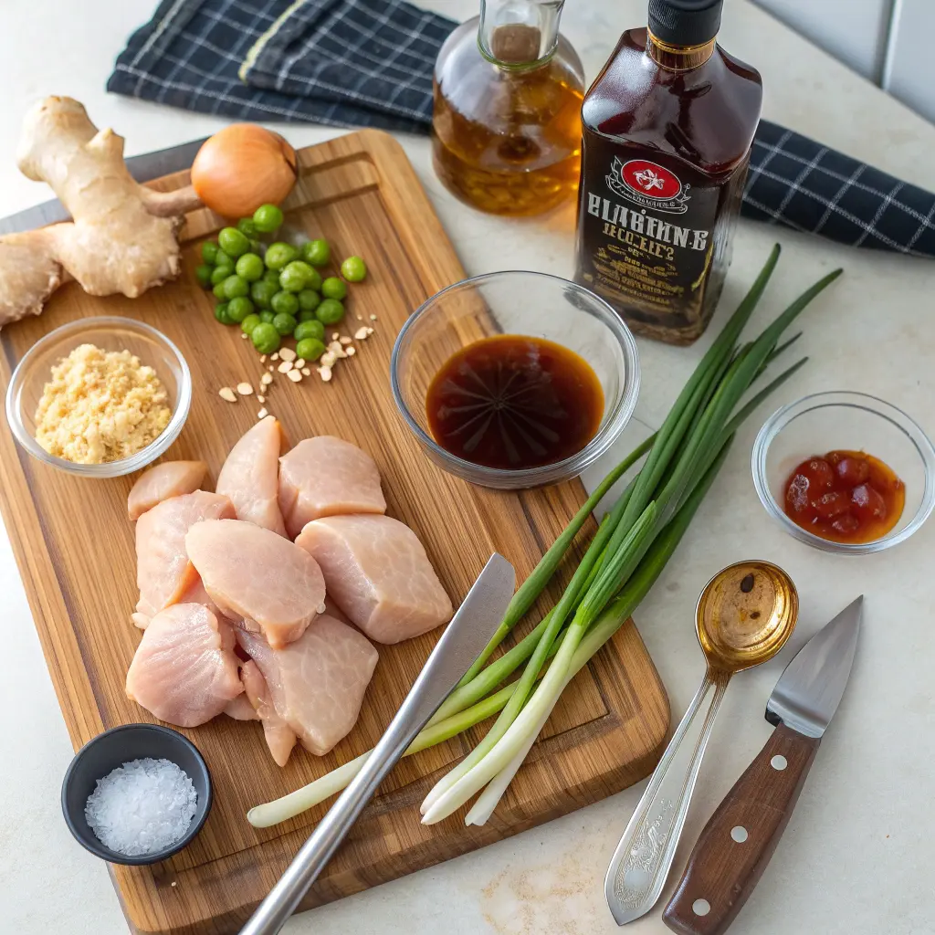 Glossy Blackstone bourbon chicken bites with sticky glaze on a flat-top