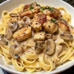Chicken Marsala Pasta Recipe served with creamy marsala sauce and parsley garnish