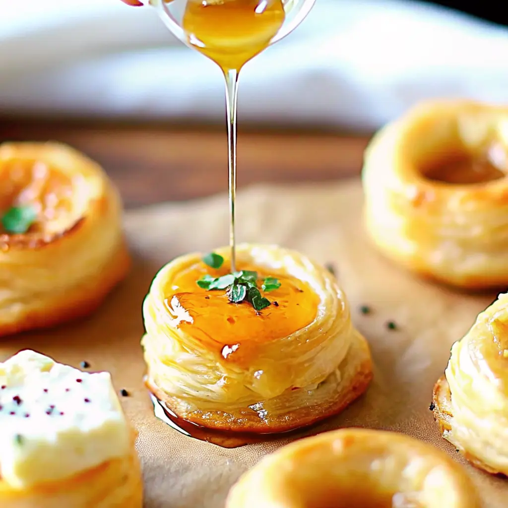 Elegant goat cheese and honey bites topped with herbs and nuts on a serving board