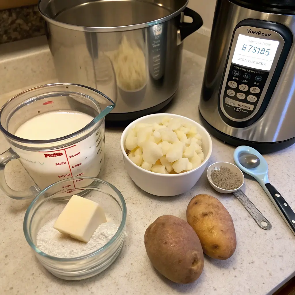 Creamy Instant Pot Mashed Potatoes served in a bowl with butter and herbs