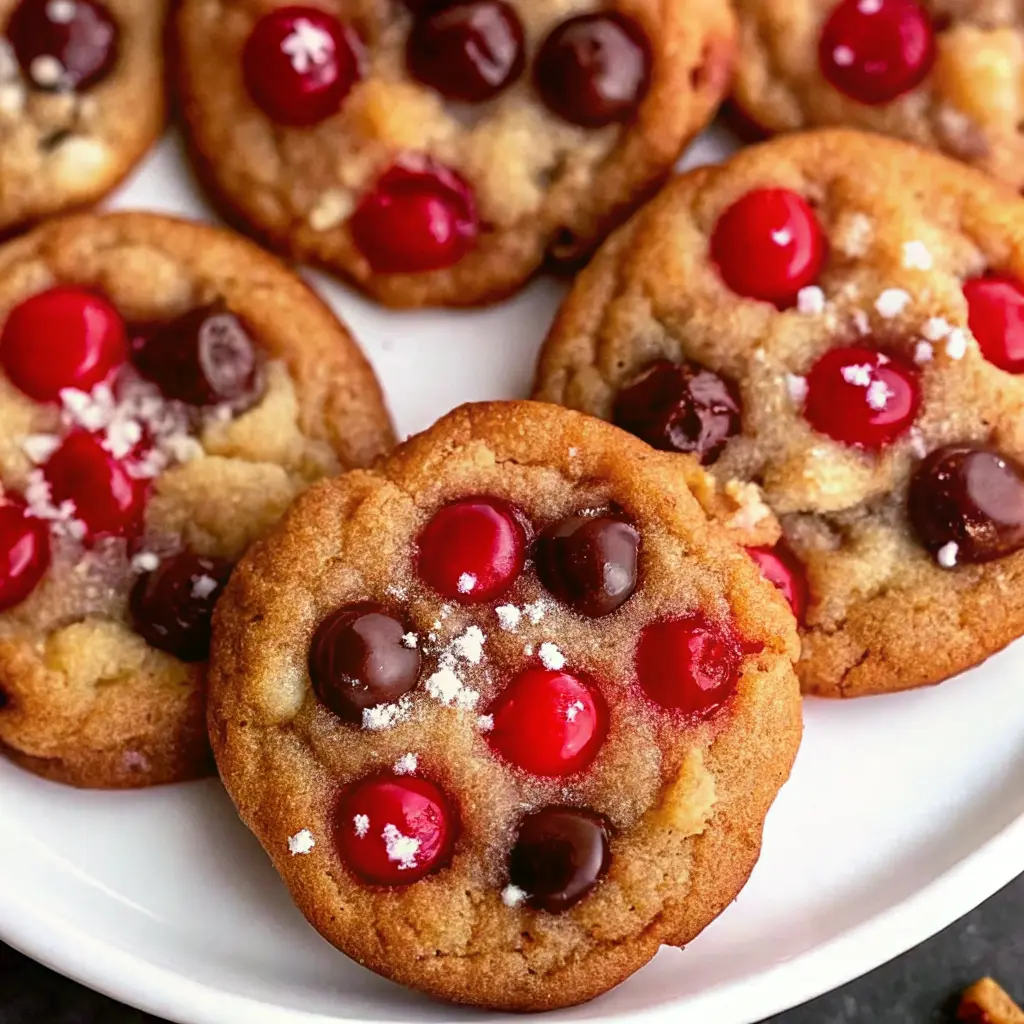 Irresistible Maraschino Cherry Chocolate Chip Cookies with chocolate chips and cherry pieces