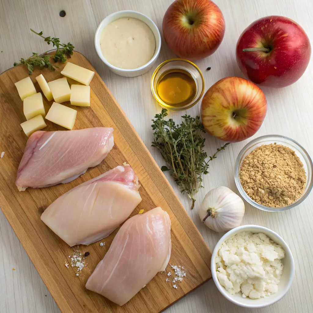Apple-Stuffed Chicken with Brie Cream