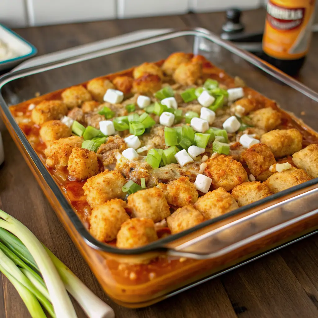 Buffalo Chicken Tater Tot Casserole Recipe