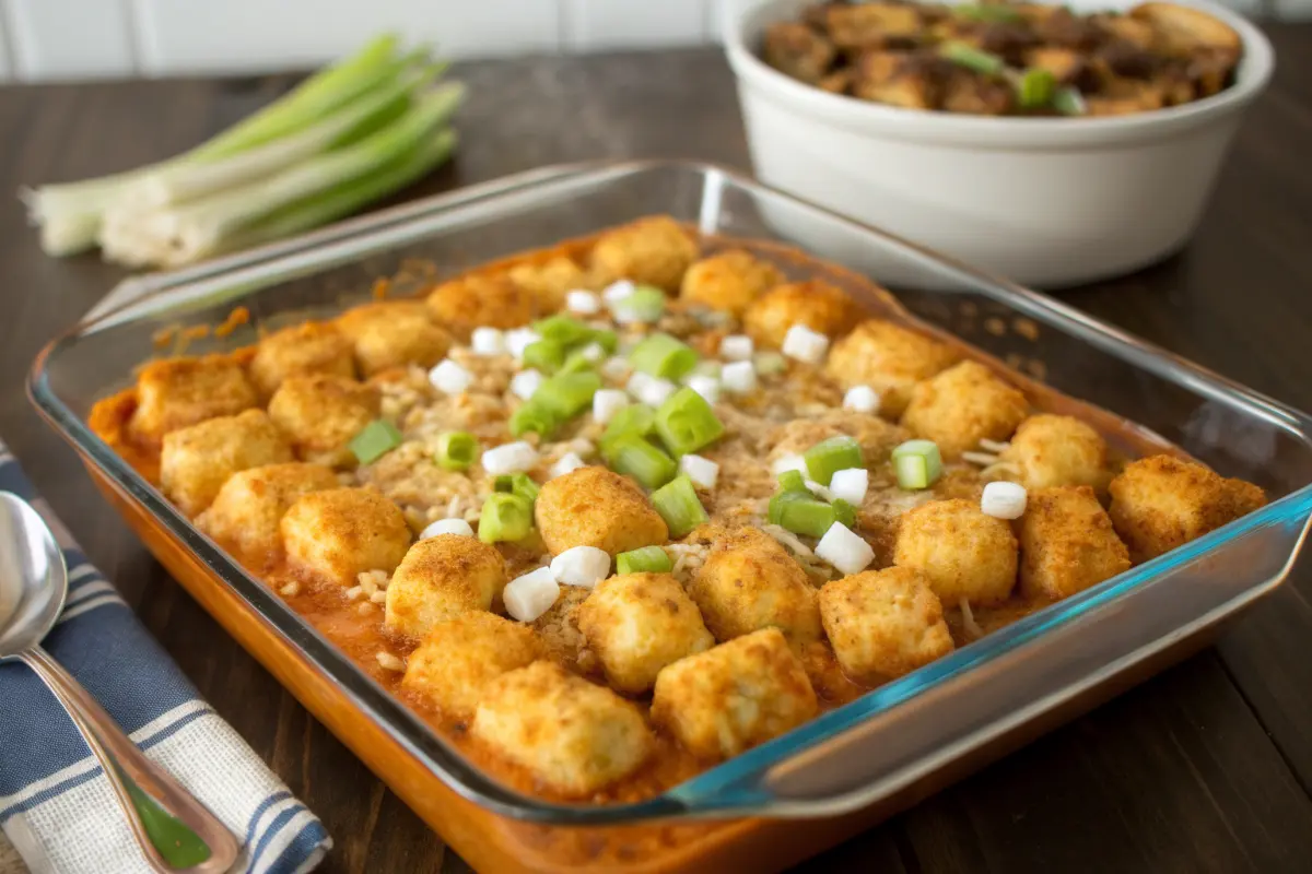 Buffalo Chicken Tater Tot Casserole Recipe