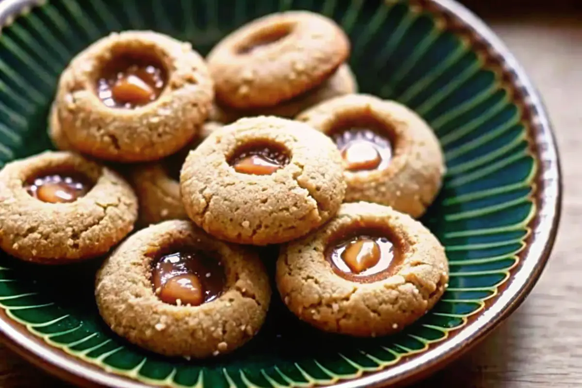 Hazelnut espresso cookies recipe—dark-chocolate drizzle on rack