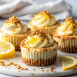 Lemon Cheesecake Cupcake Treats topped with lemon curd and berries