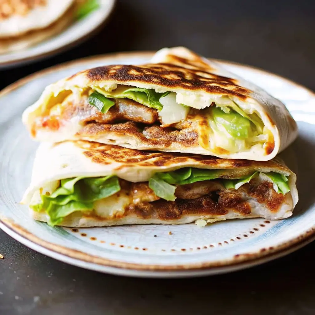 Mini Crunchwrap Supremes on a wooden board with dipping sauces