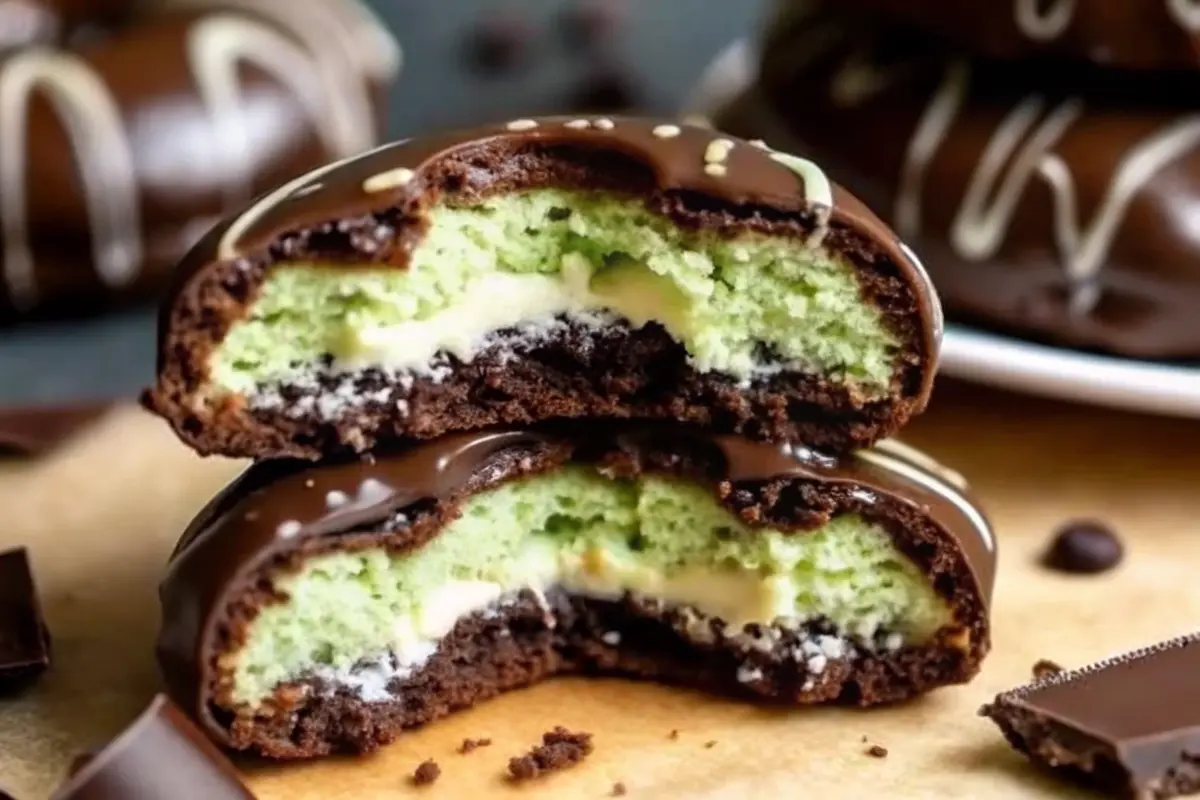 Pistachio Kunafa Chocolate Cookies with Browned Butter gloss.