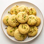 Pistachio ricotta cookies glazed and topped with chopped pistachios