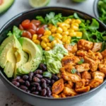 Power Southwest Chicken Salad with chicken, corn, avocado, and tortilla strips