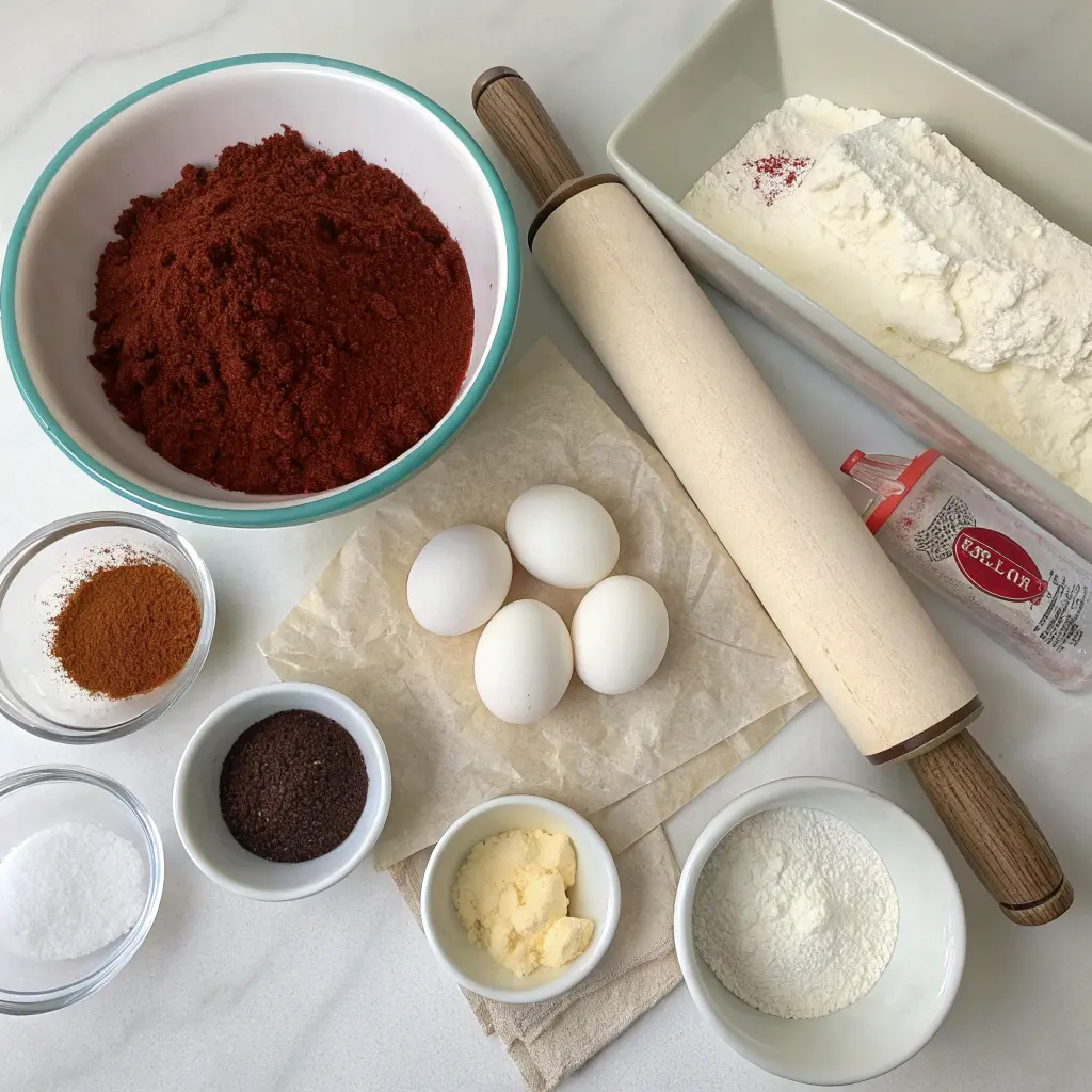 Red Velvet Cake Roll Recipe with cream cheese swirl