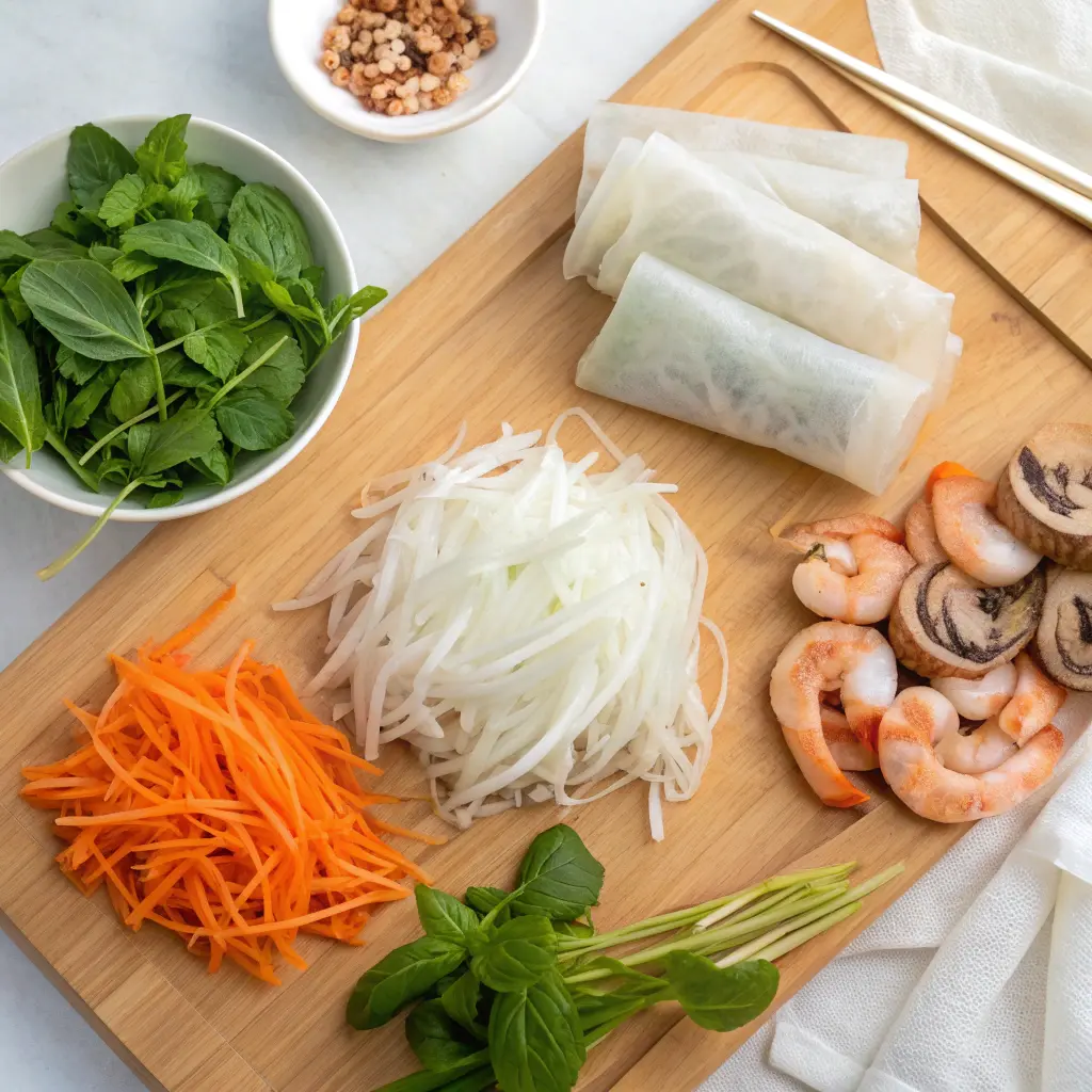 Crispy rice paper dumplings on a serving platter