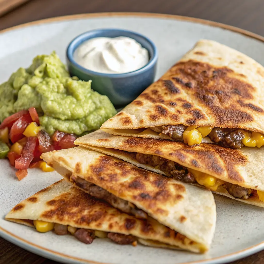 Quesaburger Smash with crispy-edged beef and melty cheese in a golden tortilla