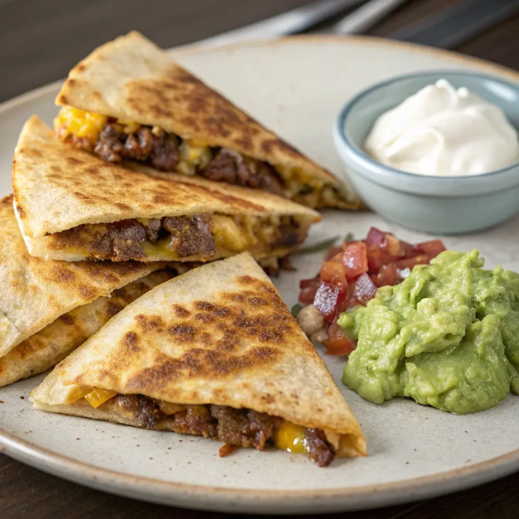 Quesaburger Smash with crispy-edged beef and melty cheese in a golden tortilla