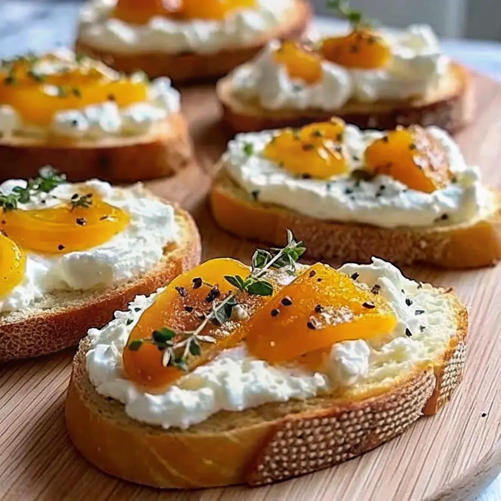 Whipped feta crostini with hot honey drizzle
